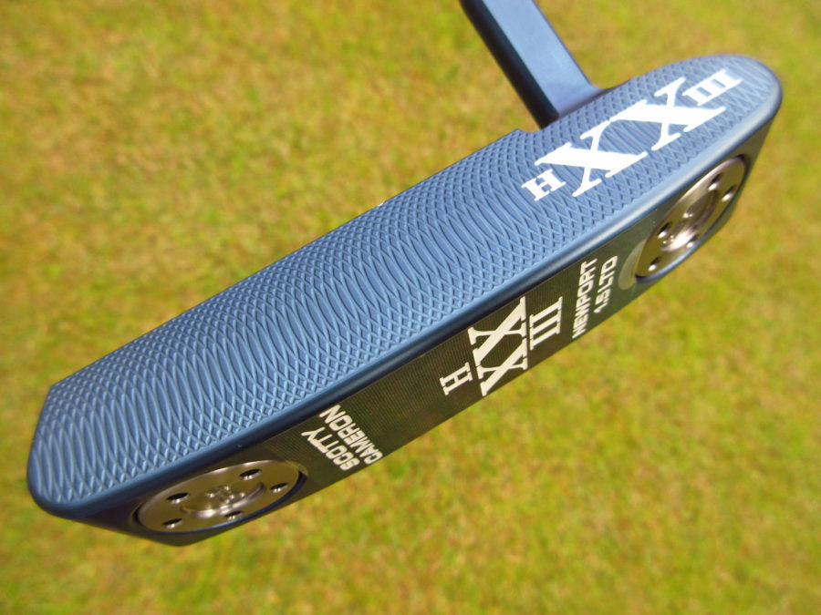 scotty cameron limited release holiday 2023 h23 xxiii mystic blue finish newport 1.5 with silver frost steel shaft putter golf club