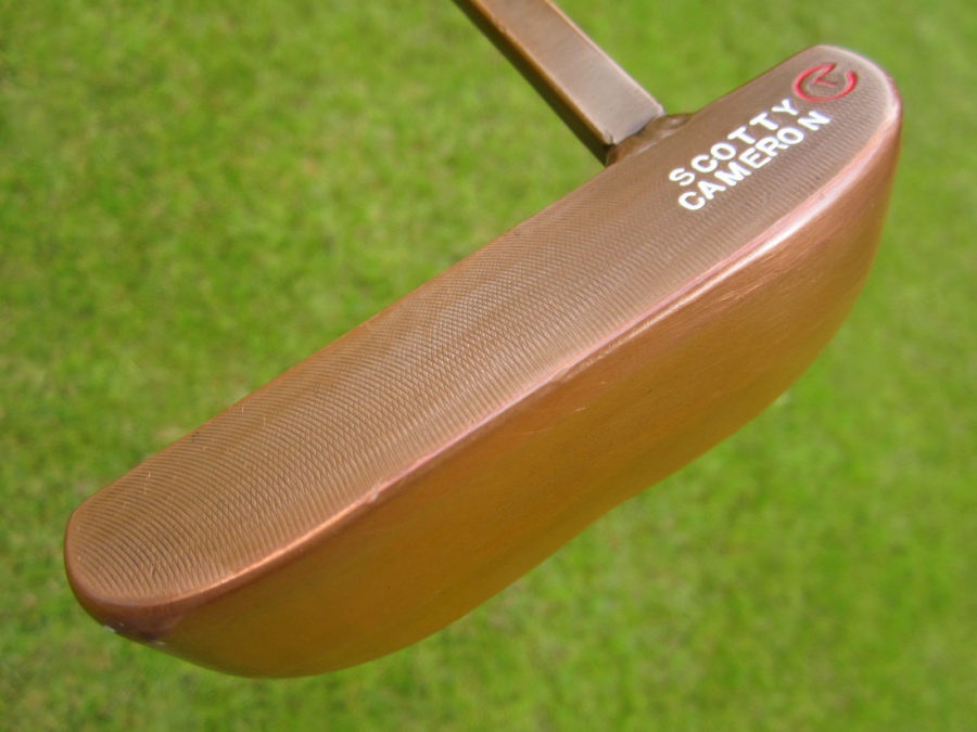 scotty cameron tour only copper plated circa 62 6 vi circle t prototype putter with welded long slant neck golf club