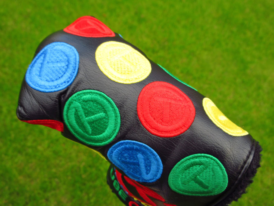 scotty cameron tour only black dancing rainbow circle t patches mid mallet headcover
