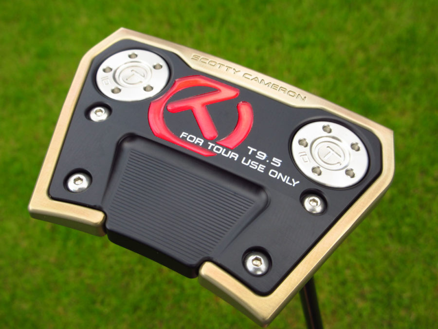 scotty cameron tour only chromatic bronze sss phantom x t9 circle t putter with welded plumber neck golf club