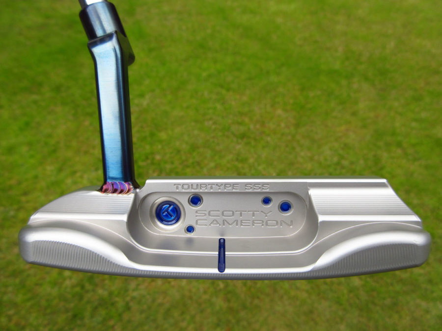 scotty cameron tour only two tone chromatic blue and sss masterful tourtype special select welded plumber neck circle t putter golf club