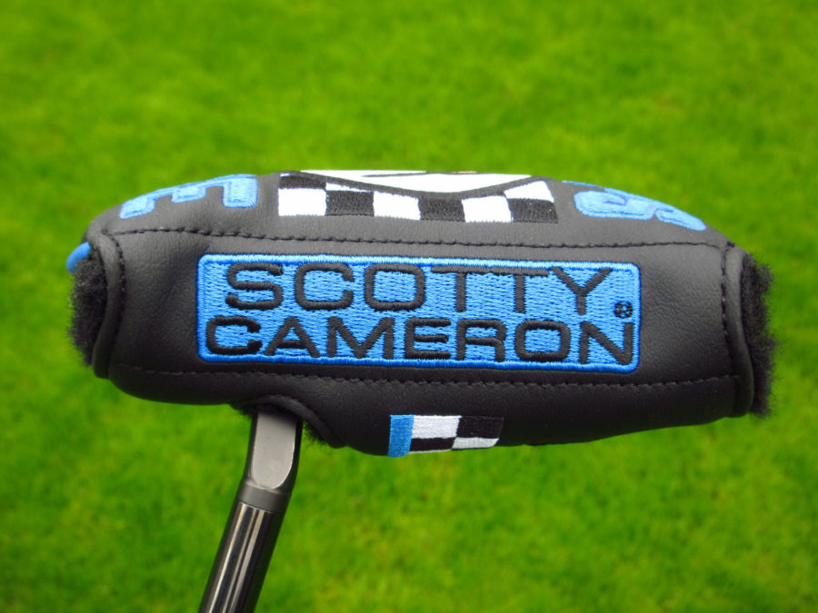 scotty cameron custom shop black and blue champs choice mid round putter headcover