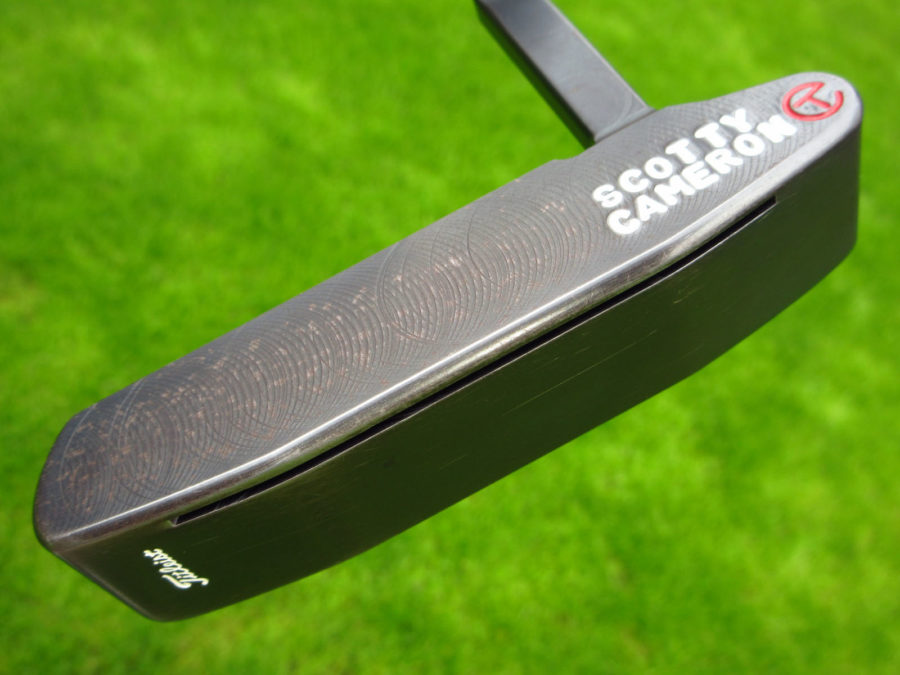 scotty cameron tour only carbon 3x black newport 2 beach handstamped circle t putter golf club