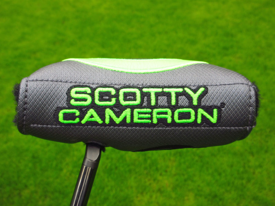 scotty cameron tour only grey and lime green industrial circle t xl mallet putter headcover