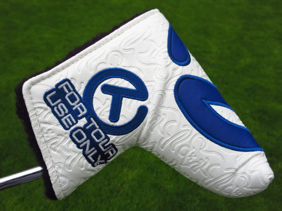 scotty cameron tour only white and blue tour rat industrial circle t mid mallet headcover