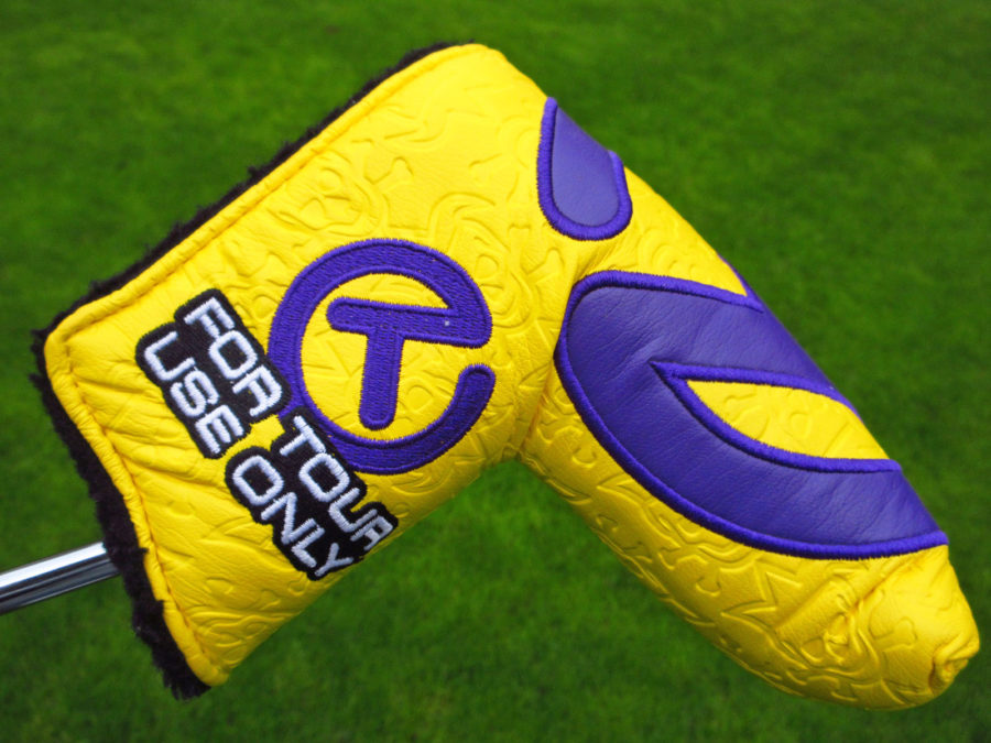 scotty cameron tour only yellow and purple tour jester industrial circle t blade putter headcover