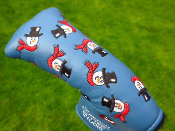 scotty cameron limited release holiday blue snowman blade putter headcover