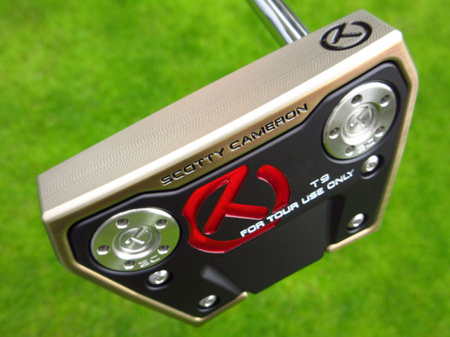 scotty cameron tour only chromatic bronze sss phantom x t9 circle t putter with dual top lines golf club