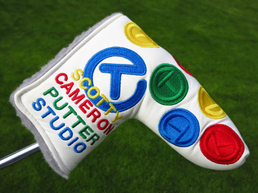 scotty cameron tour only white dancing circle t rainbow blade putter headcover