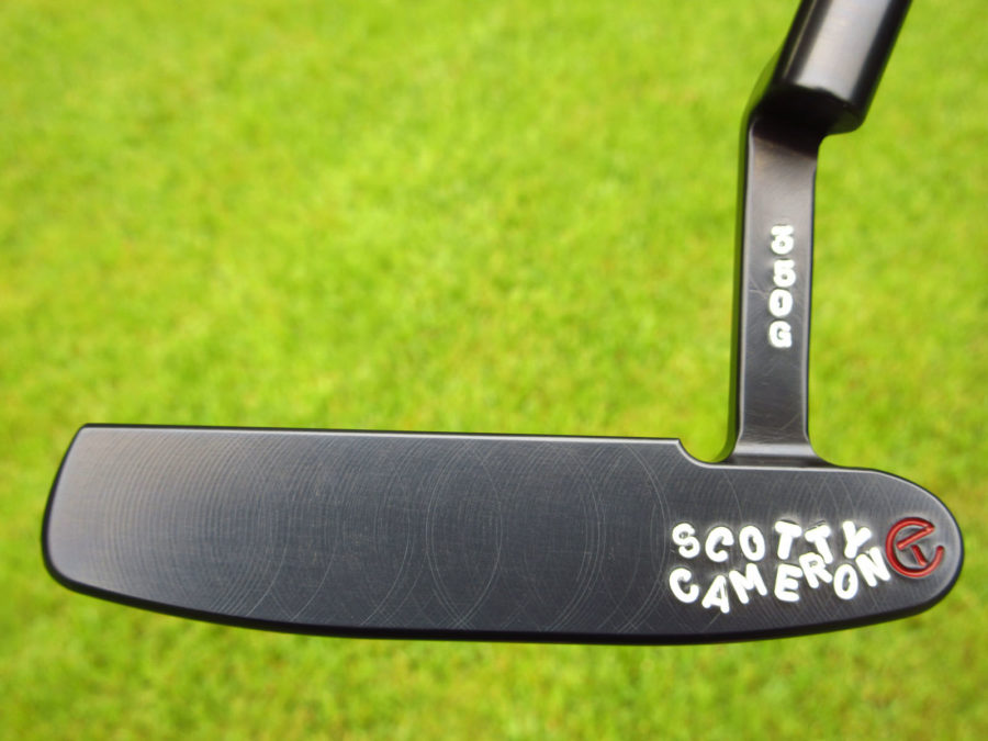 scotty cameron tour only brushed black carbon 009 beach prototype circle t 350g putter with scotty dog and peace sign stamps golf club