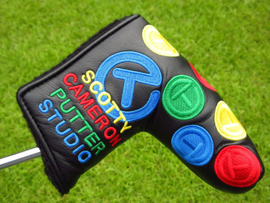 scotty cameron tour only black rainbow dancing circle t blade putter headcover