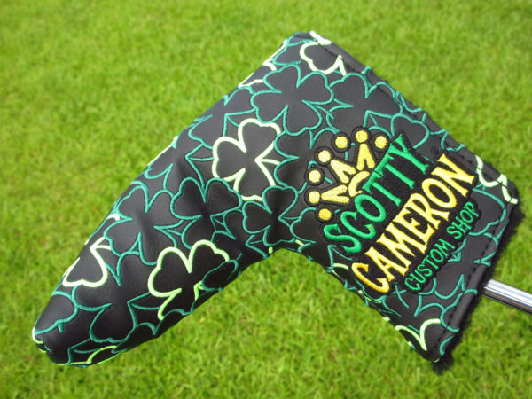 scotty cameron custom shop dancing shamrocks feeling lucky 7 blade putter headcover
