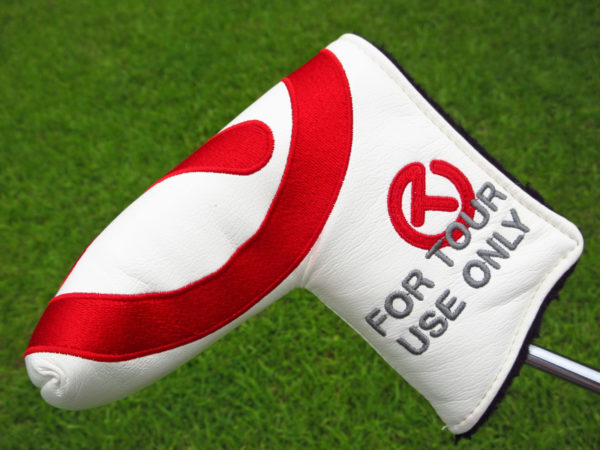 scotty cameron tour only white and red industrial circle t blade headcover