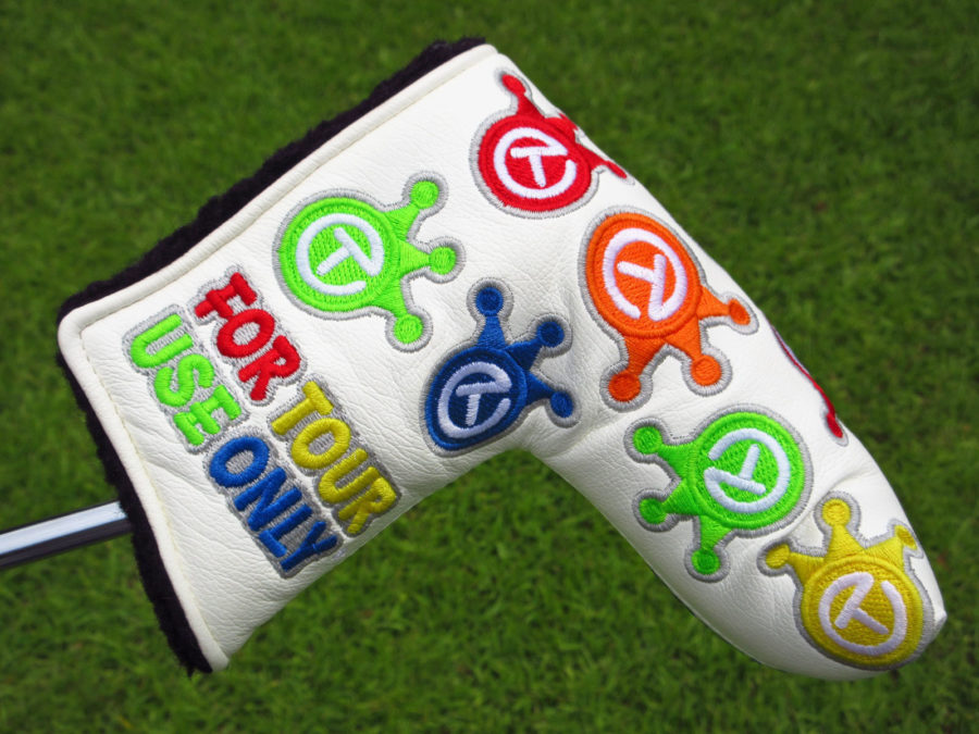 scotty cameron tour only white dancing paint splash circle t blade putter headcover