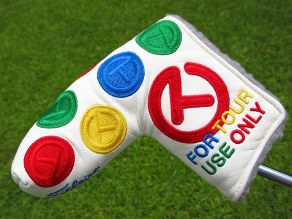 scotty cameron tour only white rainbow dancing circle t blade putter headcover