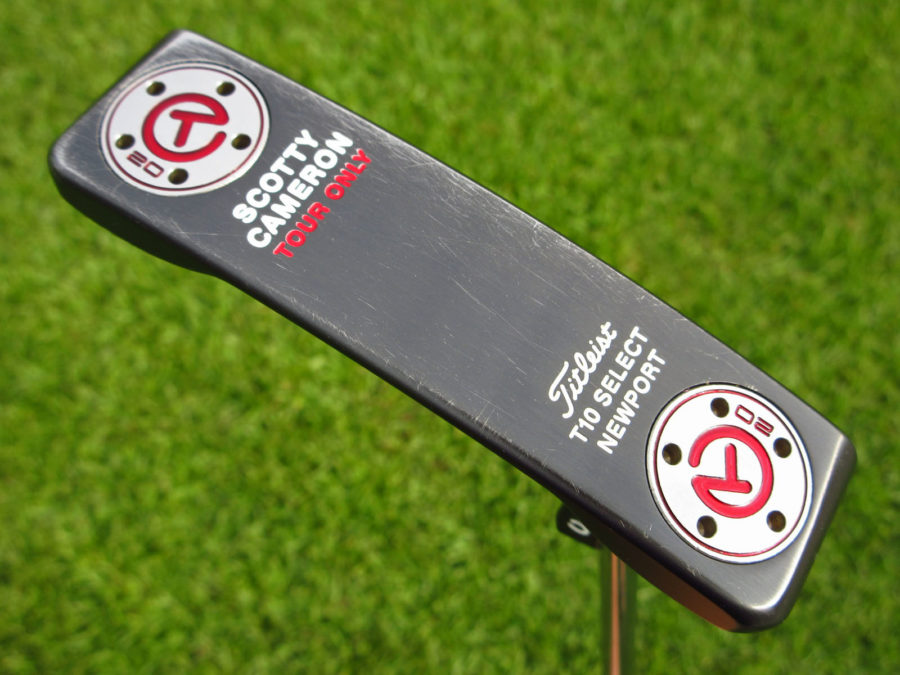 scotty cameron tour only black mist t10 newport buttonback terylium circle t putter with top line golf club