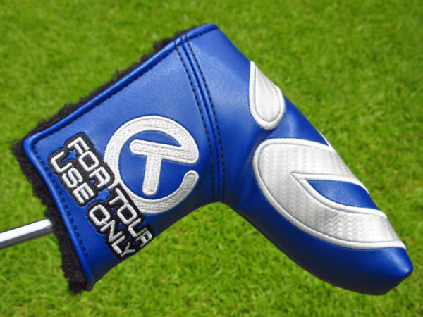 scotty cameron tour only navy blue and silver carbon rush industrial circle t blade putter headcover