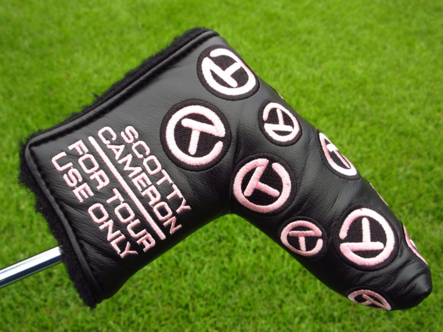 scotty cameron tour only black and pink dancing circle t blade headcover