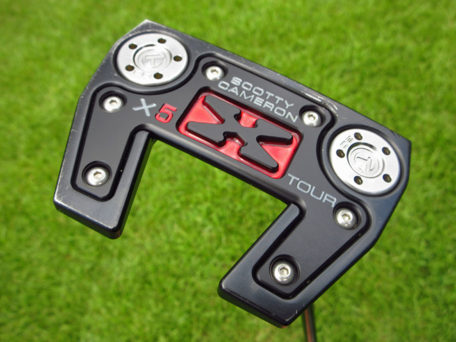 scotty cameron tour only black sss futura x5 circle t putter with black shaft and dual flange lines golf club