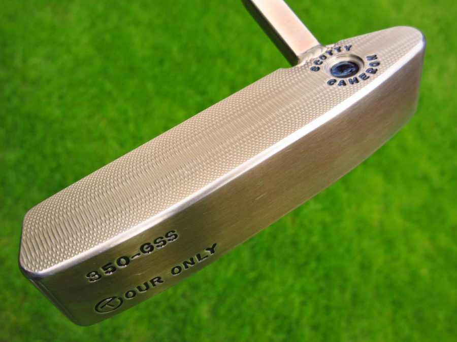 scotty cameron tour only upside down stamped acushnet titleist chromatic bronze gss timeless t2 circle t 350g with welded flojet neck and black shaft