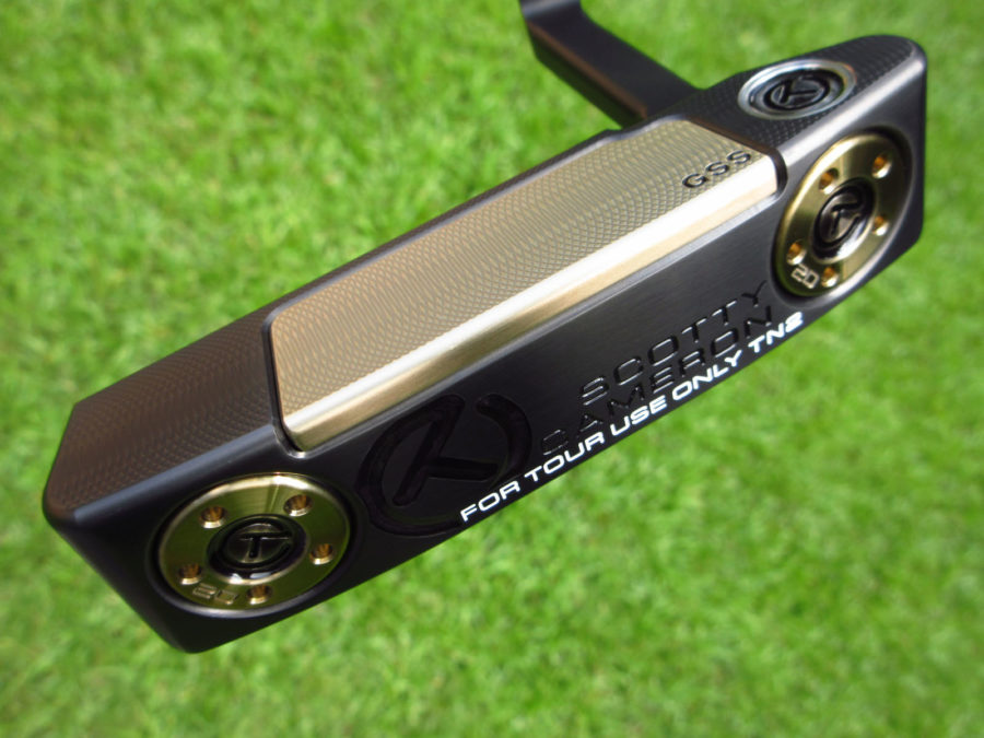 scotty cameron tour only two tone black sss and chromatic bronze gss insert newport 2 tn2 select circle t putter with black shaft golf club