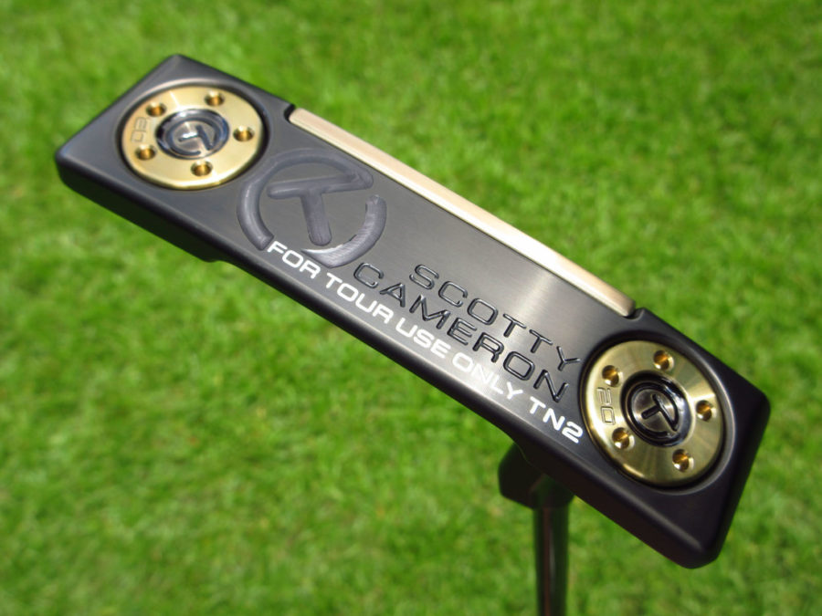 scotty cameron tour only two tone black sss and chromatic bronze gss insert newport 2 tn2 select circle t putter with black shaft golf club