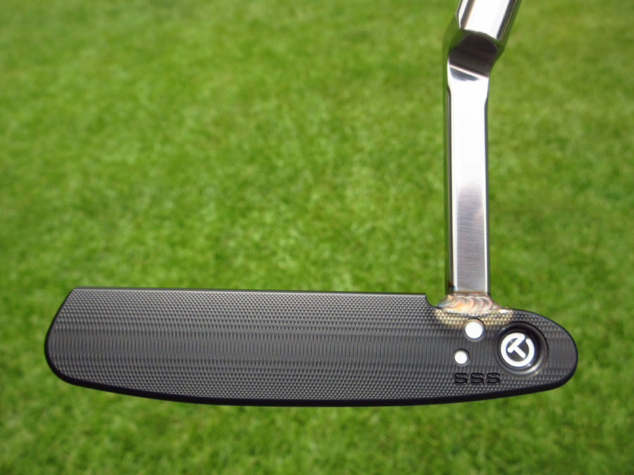 scotty cameron tour only two tone black and sss masterful tourtype circle t with welded polished sss mid neck putter golf club