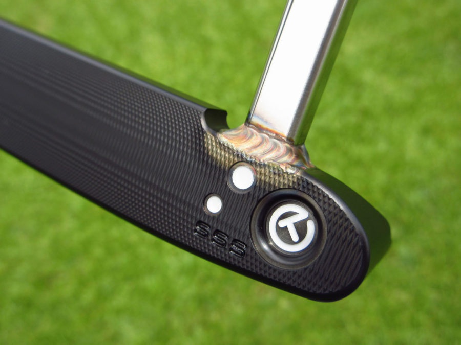 scotty cameron tour only two tone black and sss masterful tourtype circle t with welded polished sss mid neck putter golf club