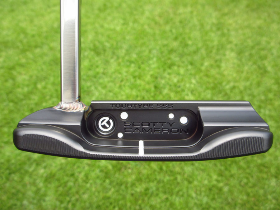 scotty cameron tour only two tone black and sss masterful tourtype circle t with welded polished sss mid neck putter golf club