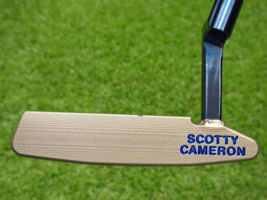 scotty cameron tour only two tone chromatic bronze and chromatic blue tour rat 2 tourtype circle t putter with welded plumber neck golf club