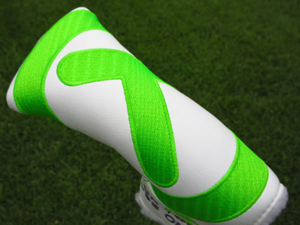 scotty cameron for tour use only white and lime green industrial circle t blade headcover