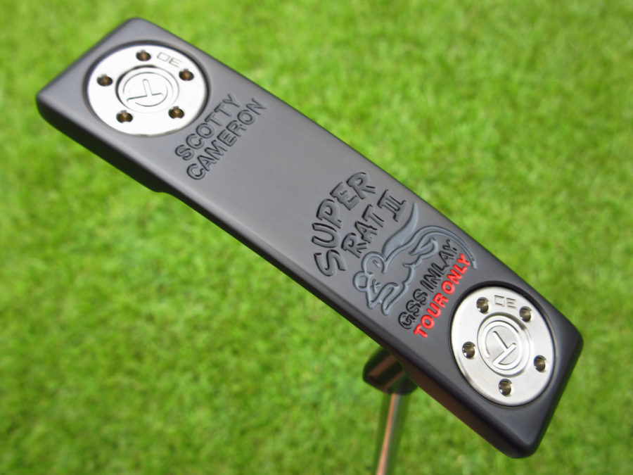 scotty cameron tour only black super rat #2 gss insert circle t prototype putter golf club with top line