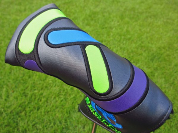 scotty cameron tour only 2024 stick figure lime green blue and purple industrial circle t blade putter headcover