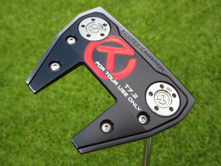 scotty cameron tour only black sss phantom x t7.2 circle t putter with welded plumber neck golf club