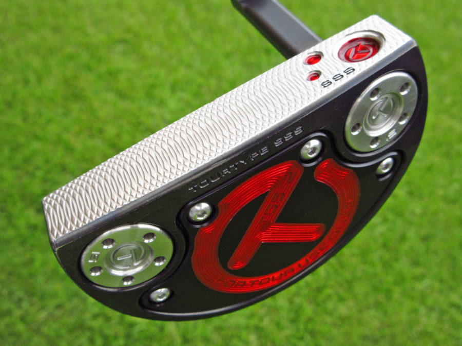 scotty cameron tour only black sss silver deep milled face golo tg6.2 tourtype circle t putter with welded plumber neck and top line golf club