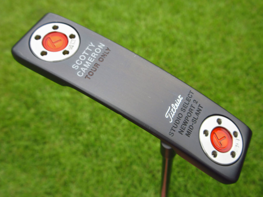 scotty cameron tour only black sss newport 2 mid slant studio select circle t putter with black shaft golf club