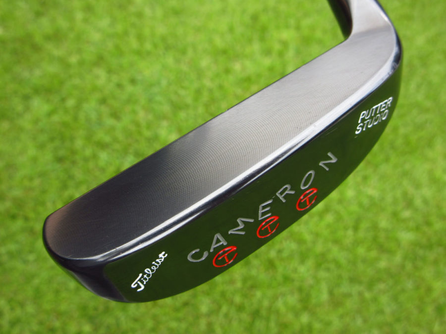 scotty cameron tour only brushed black carbon napa putter studio handstamped circle t 350g putter golf club with top line and leather wrap grip