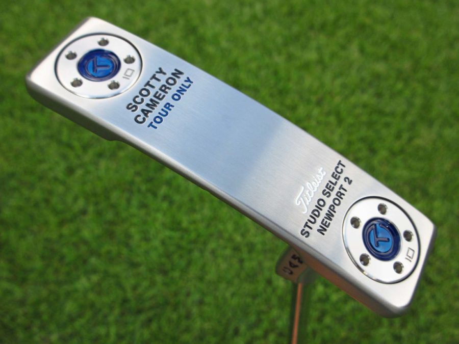 scotty cameron tour only sss newport 2 studio select circle t putter golf club with blue cherry bombs