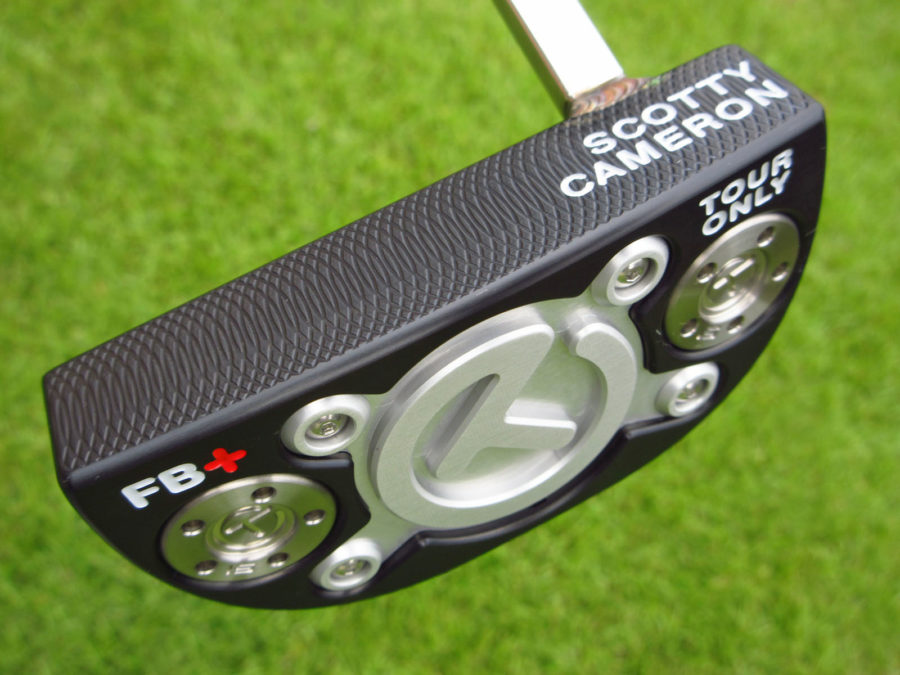 scotty cameron tour only two tone black and sss fastback plus fb+ circle t putter with welded and polished sss flojet neck golf club