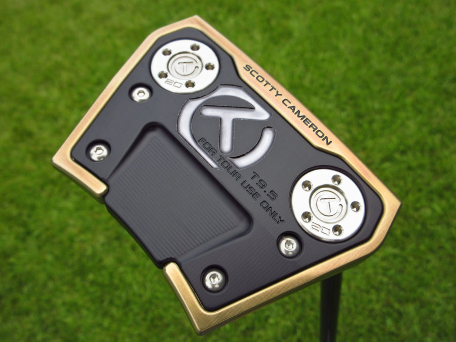 scotty cameron tour only two tone chromatic bronze and sss phantom x t9.5 circle t putter with welded flojet neck golf club