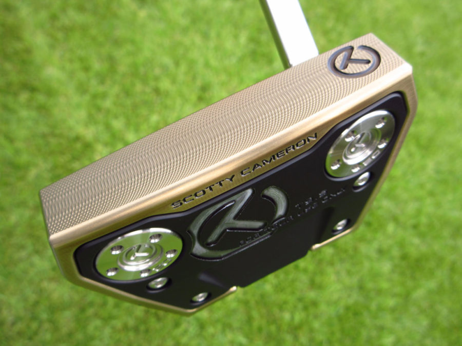 scotty cameron tour only two tone chromatic bronze and sss phantom x t9.5 circle t putter with welded flojet neck golf club