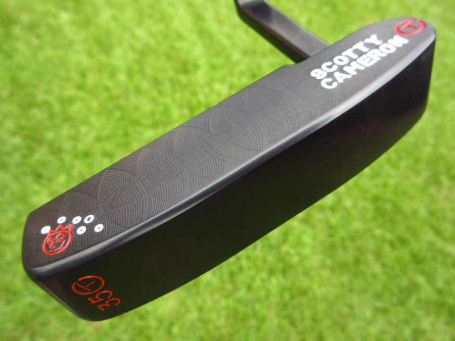 scotty cameron tour only brushed black carbon masterful 009m circle t 350g putter with jordan spieth style stampings jackpot johnny and top line golf club