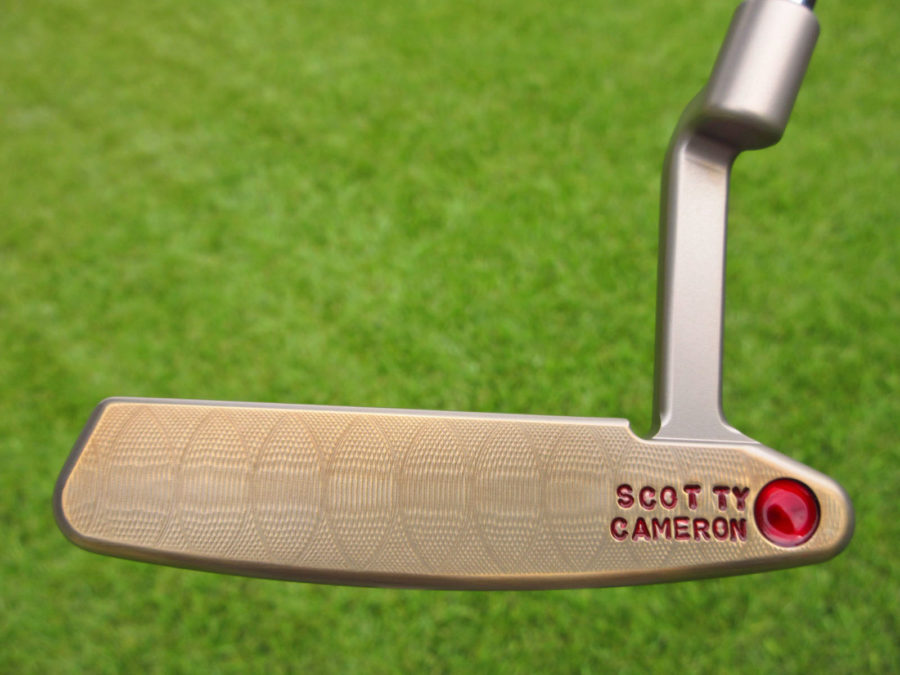 scotty cameron tour only chromatic bronze sss timeless newport 2 circle t 350g putter with tour jester stamped bombs and tiger woods style sight dot golf club