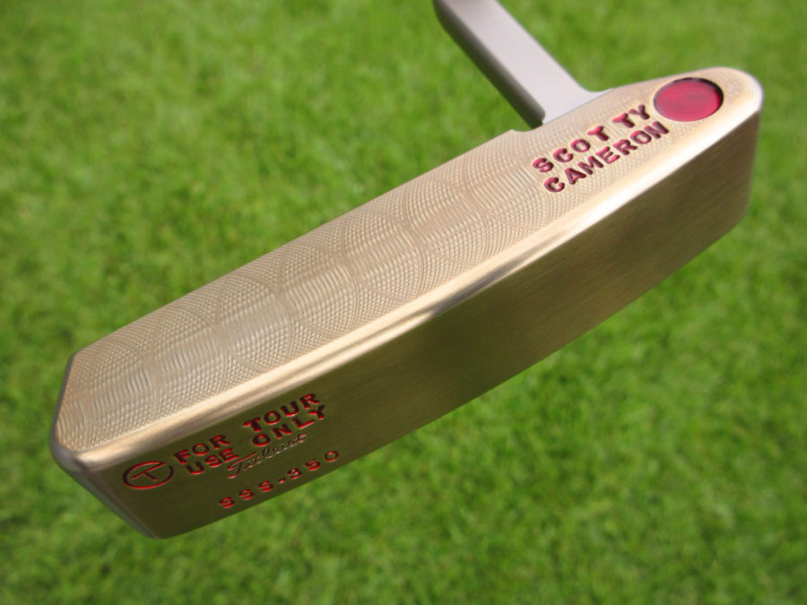 scotty cameron tour only chromatic bronze sss timeless newport 2 circle t 350g putter with tour jester stamped bombs and tiger woods style sight dot golf club