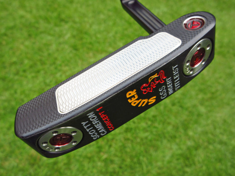 scotty cameron tour only black deep milled super rat concept 1 circle t gss insert putter with sight dot golf club