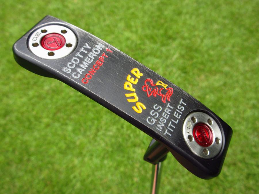 scotty cameron tour only black deep milled super rat concept 1 circle t gss insert putter with sight dot golf club