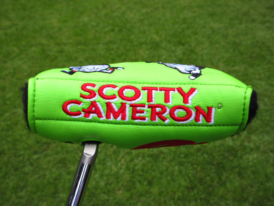 scotty cameron tour only lime green baller boy circle t xl mallet putter headcover