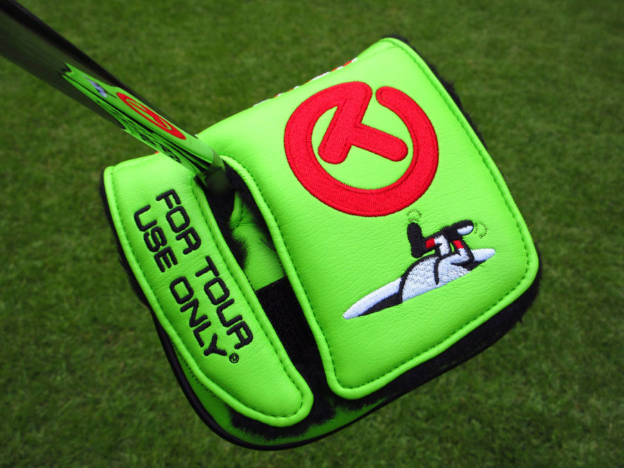 scotty cameron tour only lime green baller boy circle t xl mallet putter headcover