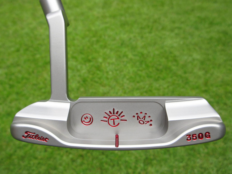 scotty cameron tour only sss handstamped newport circle t 350g putter with smiley face crown and circle t stamped sun stamps golf club