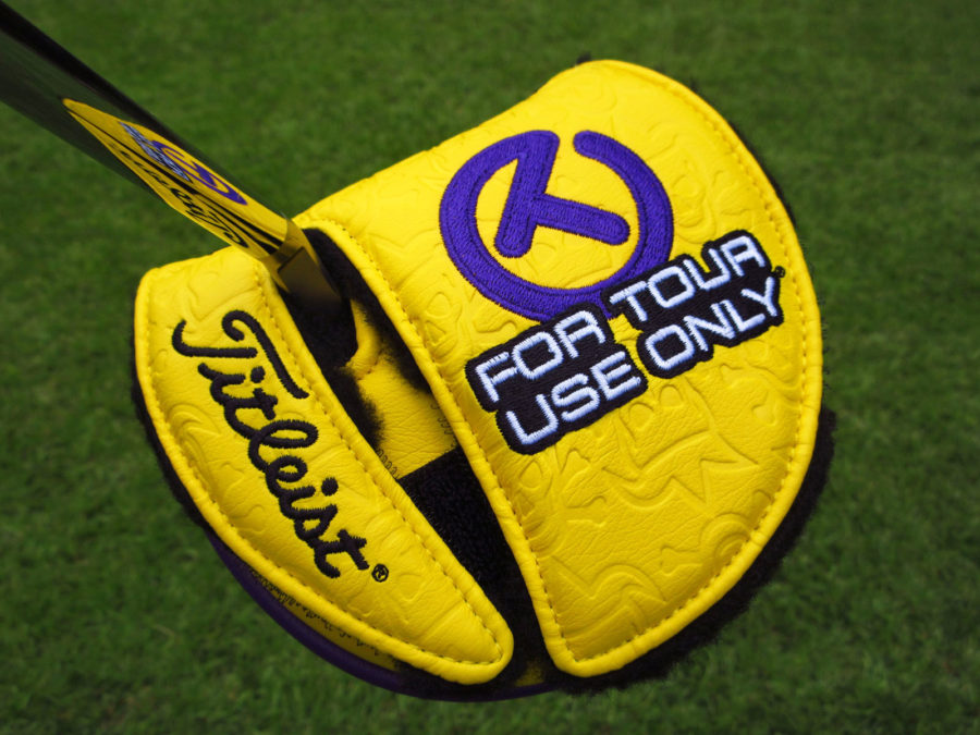 scotty cameron tour only yellow and purple tour jester circle t mid round putter headcover